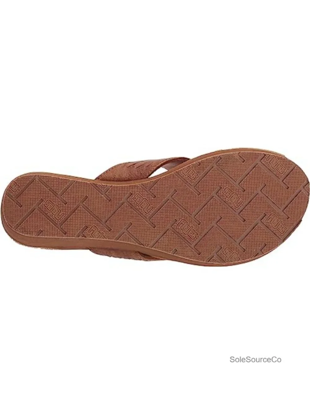 Women's Wedge Flip-Flop Sandals with Faux Leather Footbed